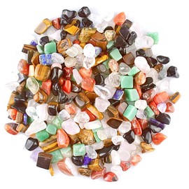 Arzyolahto Assorted Agate Stones, 2 lbs Tumbled Chips Stone Irregular Quartz Crystals for Home Decorations Vases Plants Succulents Cactus
