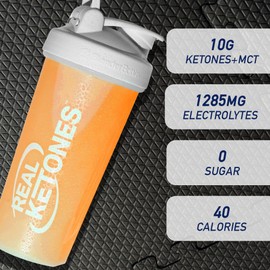 Real Ketones MCT & BHB Exogenous Ketones Drink Mix Packets Elevate Keto Electrolytes Powder Packets No Sugar with 4 Main Electrolytes Plus Hydrating Proprietary Keto BHB - 30 Pack Orange