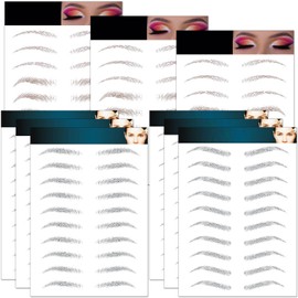 Eyebrows Tattoo Waterproof, Pairs Eyebrow Tattoo Stickers Temporary Eyebrow Tattoos for Women & Girl, Fake Eyebrows Peel Off False 4D Hair-like Instant Transfer Brows (Brown/Gray)