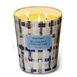 HomeLights Scented Candles for Women & Men, 34oz Candle Jars Aromatherapy 3-Wick Candle, Ideal for Rustic Modern Home Decor and Gifts, Blueberry Cheesecake