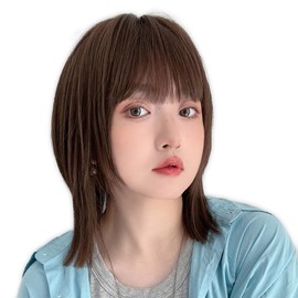Bright Lara hf1953-CR Women's Wig, Medium Wolf Layer, Bob, Natural, Full Wig, Wig