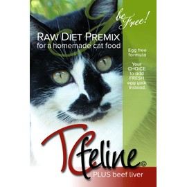 TCfeline RAW Cat Food Premix/Supplement to Make a Homemade, All Natural, Grain Free, Holistic Diet – with Beef Liver (Trial 4.2 oz) Egg Free Formula
