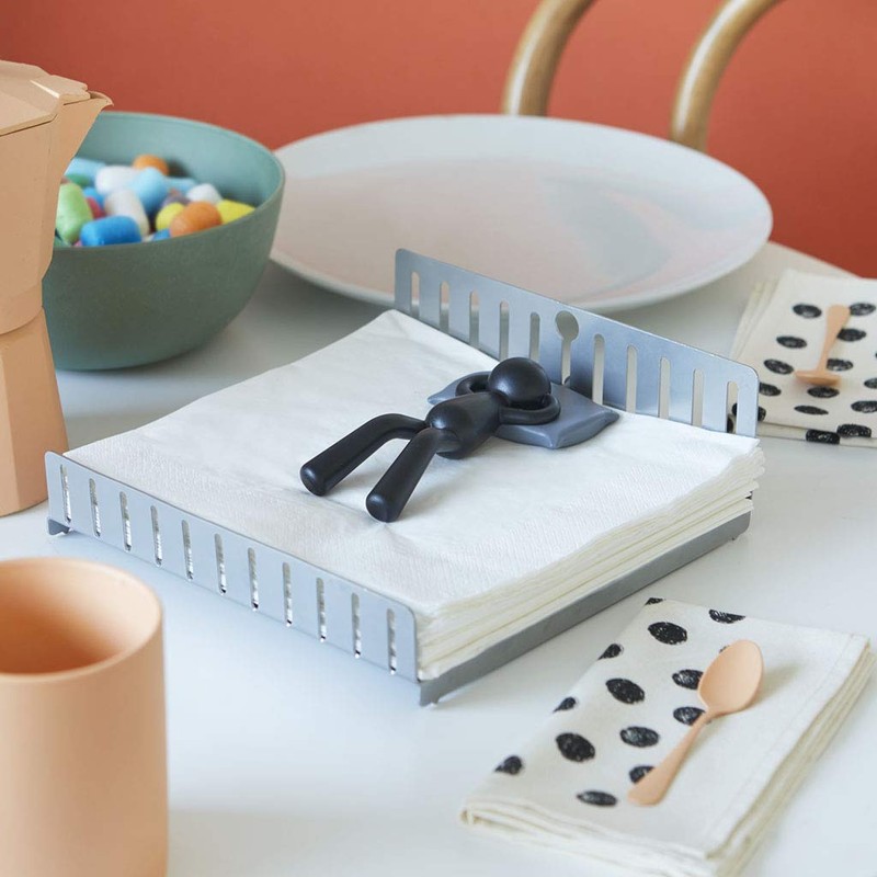 Balvi Serving Stand Nap Silver Black Colour Shaped Bed with