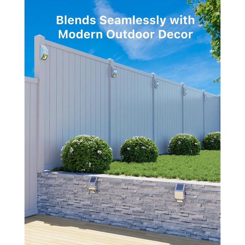 4 Pack Solar Wall Lights, Stainless Steels Outdoor Waterproof Motion