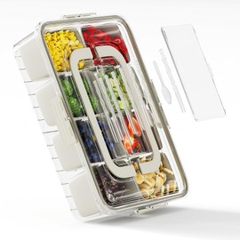 Dimber Divided Serving Tray with Lid and Handle, Snackle Box Container, Snackle Box Charcuterie Container,16 Compartments Snackle Box for Salad Bar, Fruits, Snacks, Party,Sports Events(2-Pack)
