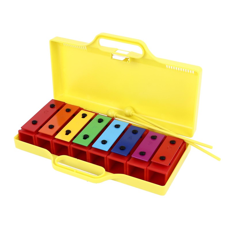 8 Notes Xylophone Colorful Educational Glockenspiel Xylophone Instrument with 2