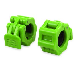 TnP Rubber Barbell Collars – Locking 1" Stanadard Size Weight Clamps Lock Jaw - Quick Release Collar Clips – Bar Clamps Great for Crossfit, Olympic Lifts and Strength Training (Green)