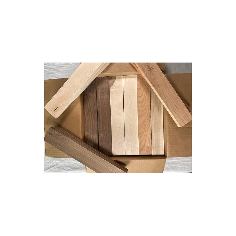 Woodchucks Wood Large Scrap Box Long Edge Rippings Boards Teak,Purpleheart,Maple,Oak,Bloodwood