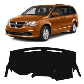 KUST Car Dash Cover for Dodge Grand Caravan 2011-2020(SE,SXT,GT)/Chrysler Town & Country 2011-2016 Polyester Non-Slip Center Console Dash Cover Interior Accessories for Grand Caravan No Glare Black