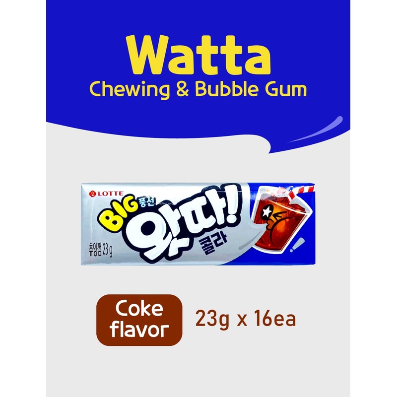 Lotte Watta Chewing & Bubble Gum 23g x 16ea Renewal