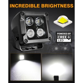 Muto-Beam LED Pod Lights, 2PCS 80W 3 Inch CREE LED Fog Lights Combo Light Bars 3x3 Cube Lights Off Road Light Pods for Truck Pickup Ford ATV UTV SXS Boat