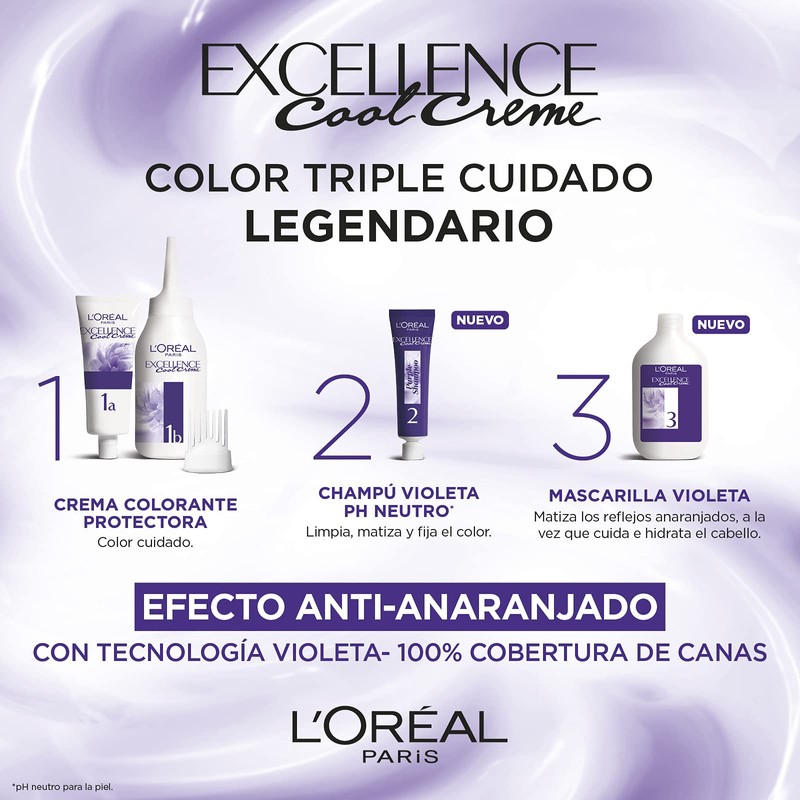 L'Oréal Paris Excellence Cool Cream Ink Permanent - Tono 7.11