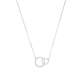 Amor 2026029 Women's Necklace with Pendant 925 Sterling Silver with Synthetic Zirconia 42 + 3 cm Silver Comes in Jewellery Gift Box, Sterling Silver, Cubic Zirconia