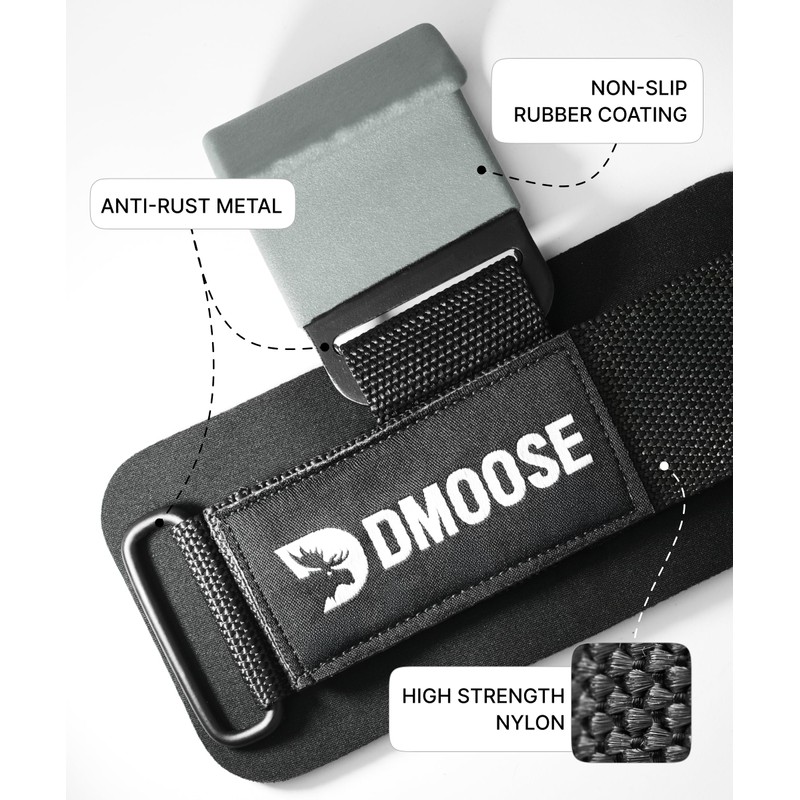 DMoose Fitness Weight Lifting Hooks (Pair) for Deadlifts, Pull Ups,