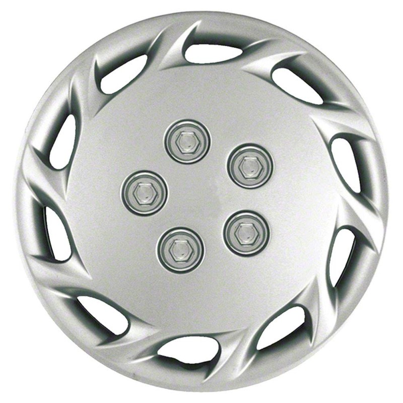 Brighter Design Set of 4 14" Push-on Silver Hubcaps for