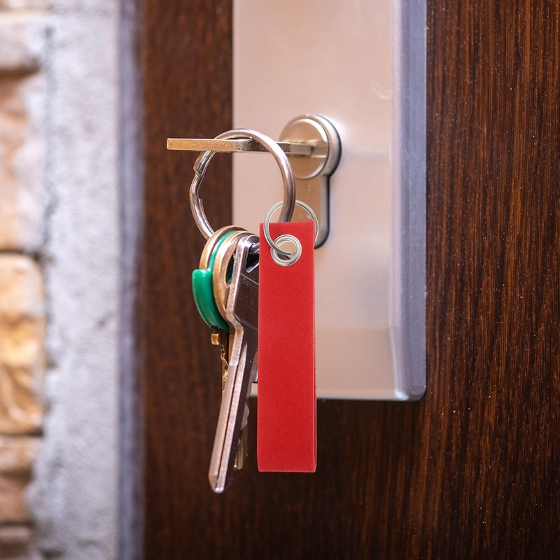 QUARKZMAN Felt Keyring with Stainless Steel Ring, Key Ring Blanks