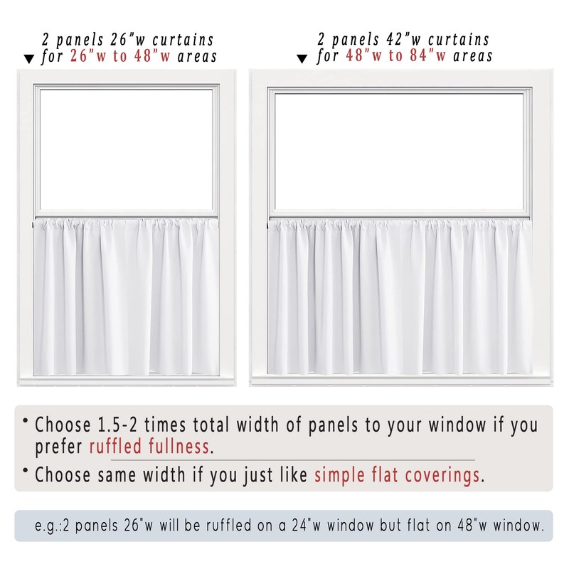 PANELSBURG Short Curtains for Windows Kitchen Living Room Half Length