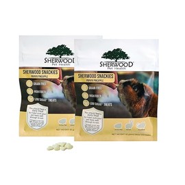 Sherwood Pet Health 2 Pack of Papaya, Pineapple Flavored Treats for Rabbits, Guinea Pigs and Chinchillas. Low Sugar and Grain Free