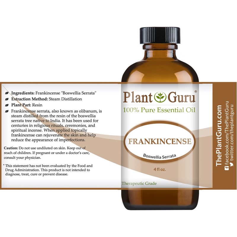 Plant Guru Frankincense 4 oz Undiluted Pure Therapeutic Grade Essential