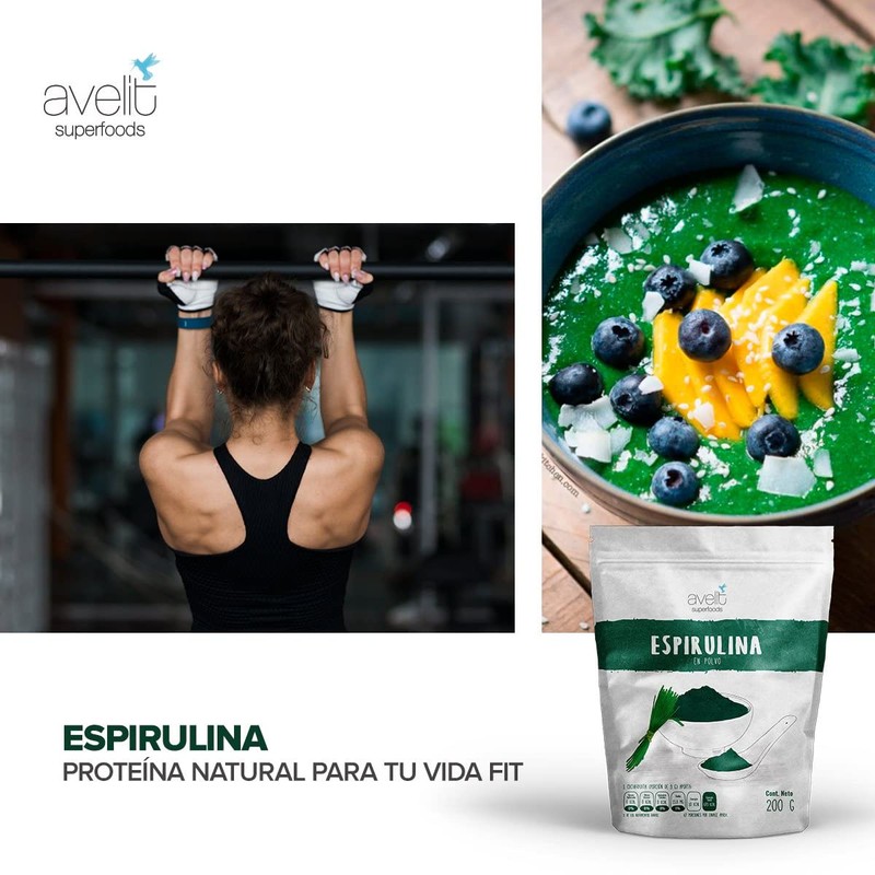 Avelit Superfoods | Espirulina en polvo 200g | 100% Natural