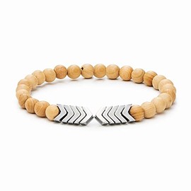 Vitality Extracts Sacred Arrow Wood (Silver) - Essential Oil Diffuser Bracelet Aromatherapy, Meditation, Crystals and Healing Stones, Stress Relief, Chakra, Handmade