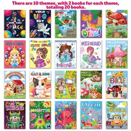 Elfew 40 Pack Coloring Books for Kids Ages 2-4 Party Favors, 20 Set Crayons and 20 Coloring Books for Toddlers, Bulk Coloring Books for Kids, Kids Drawing Activity Book, Back to School Supplies