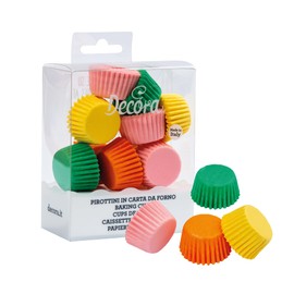 DECORA, 0339910 Pirottini Bon Bon Colorati, Comodissimi Pirottini in Carta da Forno, per Cuocere, Presentare e Regalare Bon Bon, Resistono fino a 220°, In comodo Blister, 200 pezzi.