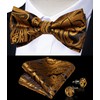 DiBanGu Bow Ties for Men Black Gold Paisley Pre-Tied Bowtie