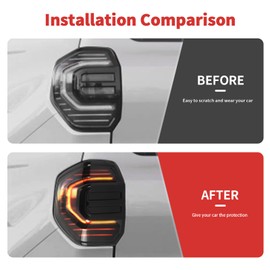 SQQP Tail Light Taillight Lamp Guard Cover Compatible with Toyota 4Runner 2024-2025+, Rear Light Frame Exterior Accessories Kit 2Pcs (Smoked Black)