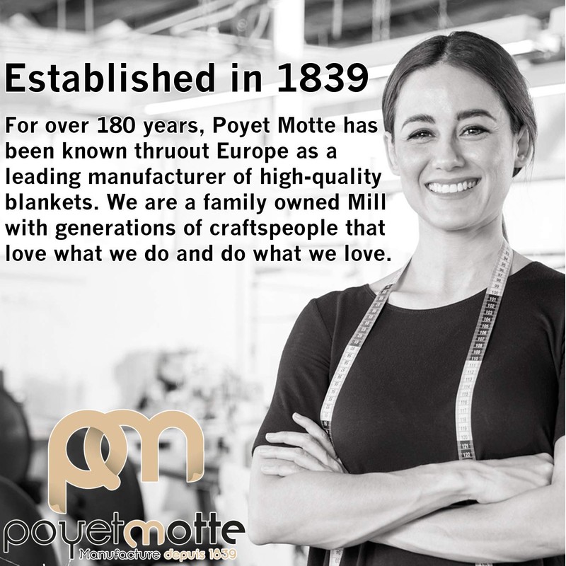 Poyet Motte Rivoli Solid 400GSM 100% Virgin Wool Blanket, Medium/Heavy