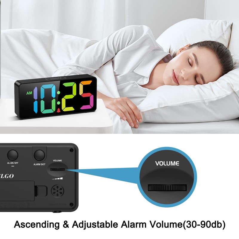 Welgo 7.5 Inches Big Number Alarm Clock for Seniors &