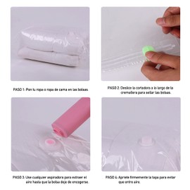 Vacuum Storage Bags 60 x 80 cm Save Space When Storing Clothes, Duvets, Pillows and Blankets (Pack of 4)