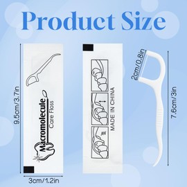 Individually Wrapped Dental Floss Picks Bulk Disposable Flossing Sticks Teeth Cleaning and Oral Care Travel Size Dental Tooth Floss Pack for Hotels, Weddings, Guests & Business Single Use (1000 Pack)
