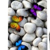 3pcs Toilet Seat Mat Set 10MM Sponge Butterfly Pebble Pattern