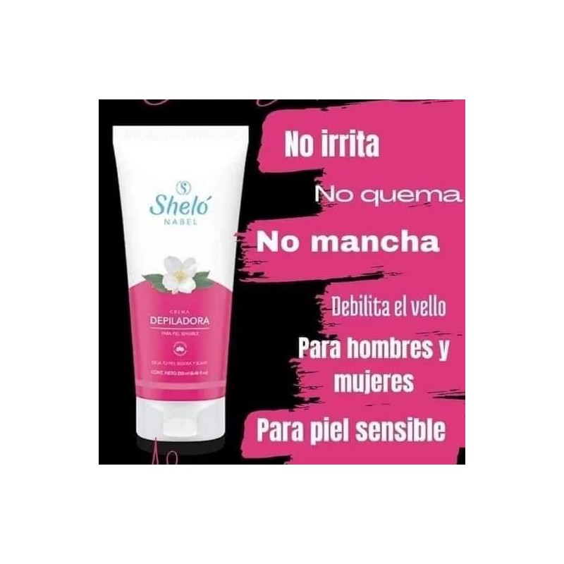 Sheló Nabel Crema Depiladora De Extractos Naturales, Para Piel Sensible