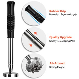 Magnetic Pick Up Tool, Preciva Magnetic Telescopic Rod up to 15.8 kg (35 lb) Load Capacity, Magnetic Rod Telescopic Adjustable 22 cm to 103.5 cm, Nails and Screws Retriever Rod