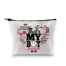 Zuo Bao Baseball Mom Makeup Bag Baseball Lover Gift That's My Boy Cosmetic Bag Team Mom Gift, Baseball Mom