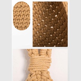 AIXXCUVQ Handmade Wall Basket For Hanging Fruit Kitchen Storage Solution Kitchen Hanging Fruit Basket Cotton Fruit Hanging Basket