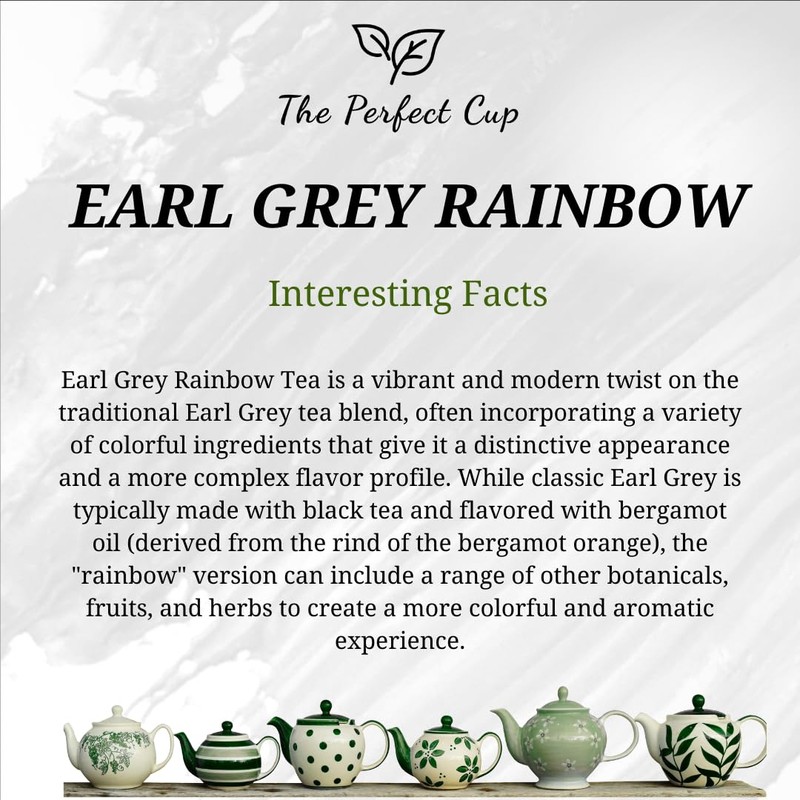 Earl Grey Rainbow Loose Leaf Tea, Bergamot Oil, Resealable Pouch