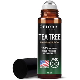 Fiora Naturals Tea Tree Oil Roll On - 100% Natural Tea Tree Essential Oil for Skin, Face, Acne, Nails, Cuticles, Scalp & Aromatherapy Wellness