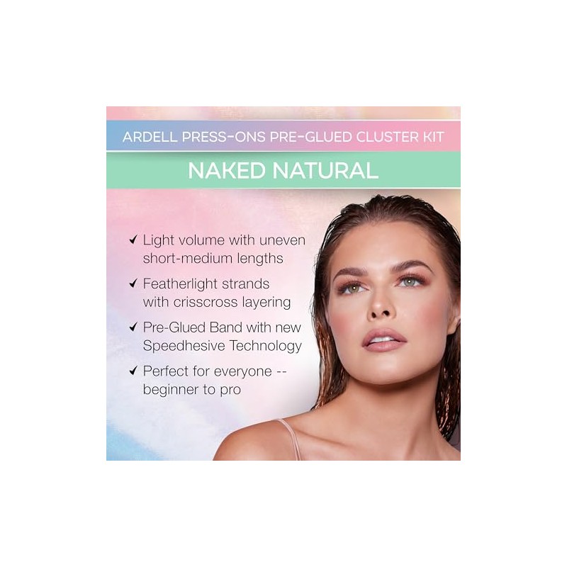 Ardell Extensiones Underlash Prepegadas a Presión Desnuda - Naturales Juego