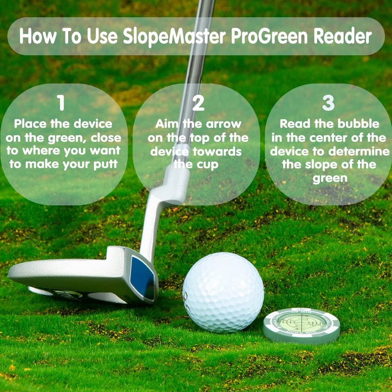 SlopeMaster ProGreen Reader - Golf Hat Clip Ball Marker with