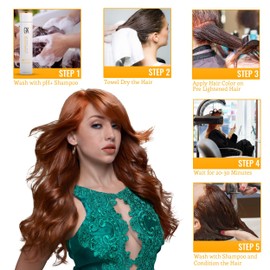 GK HAIR Global Keratin Mahogany 4.5 Brown Hair Color Cream Tube (3.4 Fl Oz/100ml) + 20 Volume Developer (5 Fl Oz/150ml) - Professional Permanent Long Lasting Toner Dye