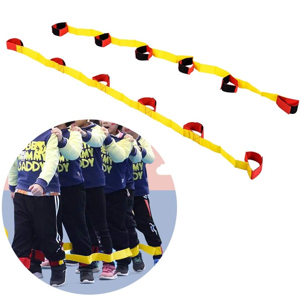 2 Pcs 6 Legged Race Bands Outdoor Game Cooperative Team Race Relay Race Game for Field Day, Carnival, Team-Building, Backyard Activity