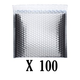 100 Pack BRUBAKER Thermal Insulated Bubble Mailers 11 x 9.8 Padded Cool Shields - Peel and Seal - Metallic foil