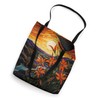 Amazing Tiger Lily Mosaic Art Abstract Sunset Background Tote Bag
