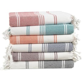 LANE LINEN Beach Towels 6 Pack, Oversized Beach Towel, Pre-Washed Large Beach Towel, Stylish Pool Towels for Adults, Quick Dry Beach Towel, Lightweight Travel Towel, 39"x71" - Diamond Multi Colors