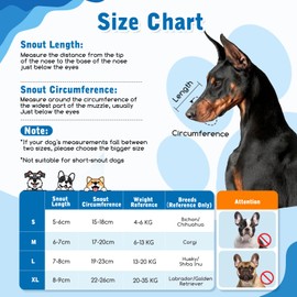 Nobleza - Muzzle for Dogs, Soft Mesh Muzzle for Small Dogs, Breathable, Reflective, Adjustable Dog Muzzle Prevents Biting, Chewing and Barking (S)