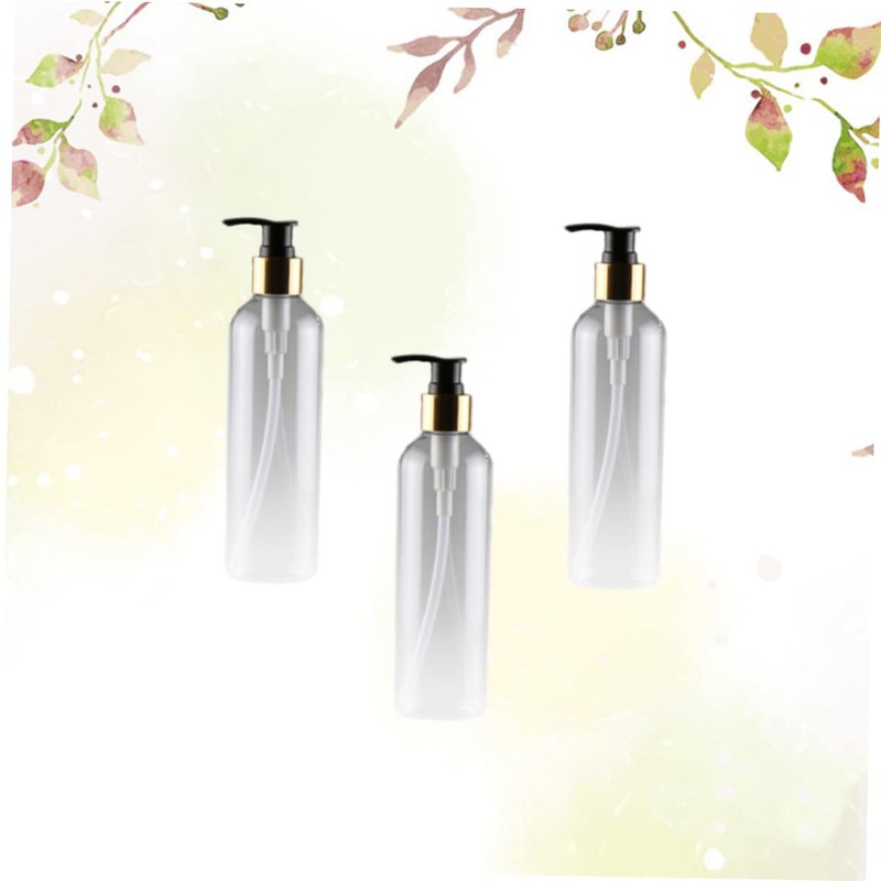 Beavorty 3pcs Refillable Pet Emulsion Bottle Press Pump Lightweight Leakproof