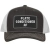 Plate Conditioner AF - Leather Black Patch Engraved Trucker Hat,